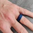 thumbnail image 7 of Metal Blue Step Edge Breathable Silicone Ring for Men 9mm Bandwidth, 7 of 7