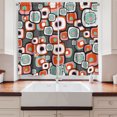 thumbnail image 2 of Ambesonne Vintage Kitchen Curtains, Funk Lava Flowers Forms, 55"x45", Pale Pink Orange, 2 of 3