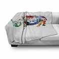 thumbnail image 3 of Animal Soft Flannel Fleece Throw Blanket, Musical Notes on Creature Abstract Modern Arrangement Digital Illustration Print, Cozy Plush for Indoor and Outdoor Use, 50" x 60", Multicolor, by Ambesonne, 3 of 6
