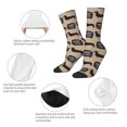 thumbnail image 3 of Gukieu Dachshund Dog Woof Print Contrast Color Mid-calf Socks, Sweat-wicking Athletic Socks, Unisex Clothing Accessories, 3 of 6
