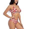 thumbnail image 2 of Daiia Strawberries Women's Bikini Set Two Piece Swimsuit High Waisted Bikini Adjustable Straps Bikini Perfect for Beach, Pool, and Summer Vacation-Small, 2 of 9