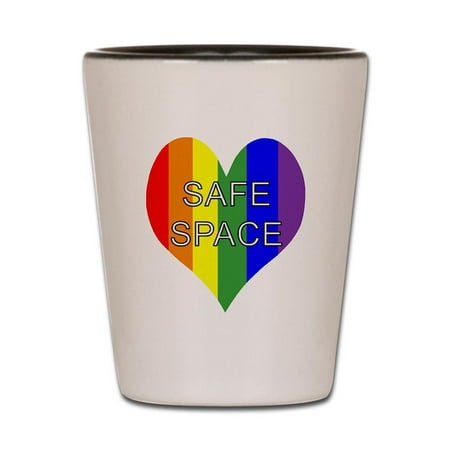 

CafePress - Safe Space In Heart - White/Black Shot Glass Unique and Funny Shot Glass