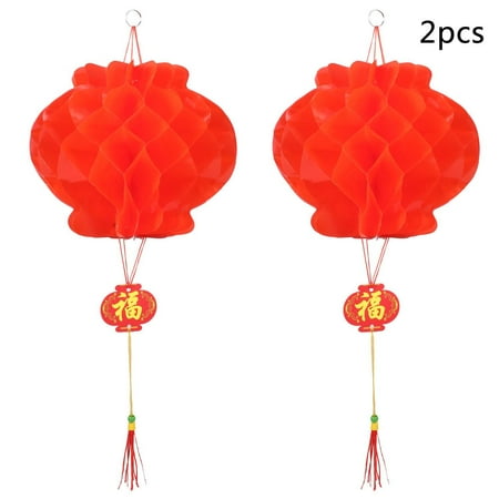 Red Lanterns For Sale Clearance 2pcs Chinese Red Lanterns For New Year Chinese Spring Festival Wedding Festival Restauran Decoration HFON ()