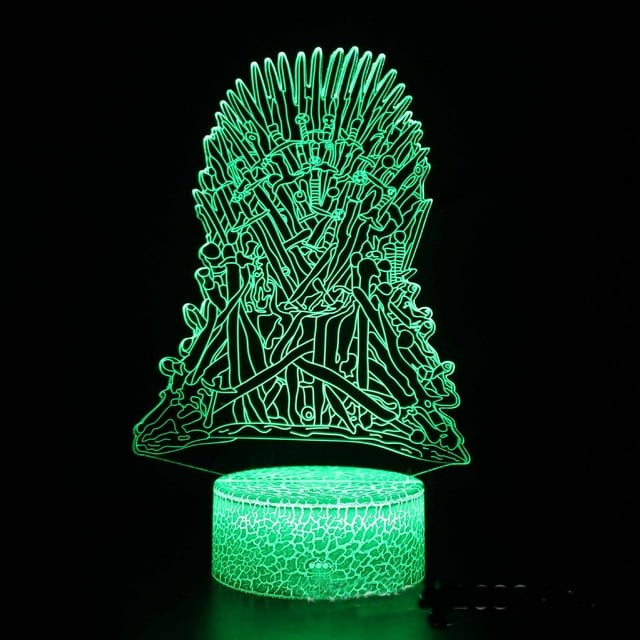 Lámpara LED 3D de Night Light Games Thrones Iron Trones Anime