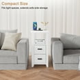 thumbnail image 6 of Pikvki End Table with Charging Station, Nightstand with 2 Drawers for Living Room, Bedroom, White, 6 of 12