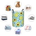 thumbnail image 6 of Balery Avocado and Hearts Round Laundry Basket with Handles Waterproof Freestanding Laundry Hamper for Clothes Toys in the Dorm and Family-Small, 6 of 8