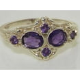 thumbnail image 5 of LBG 925 Sterling Silver Natural Amethyst Womens Cluster Ring - Size 8.75, 5 of 5