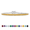thumbnail image 1 of JeenMata Classic 5.5 TCW Corte redondo Noviembre - Citrino - Pulsera de tenis con piedra natal Diseño de eternidad - Chapado en oro blanco, Mujer, Adulto, 1 of 6