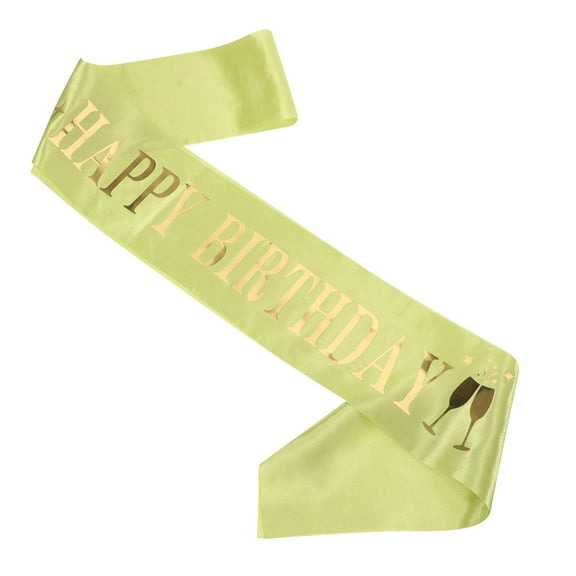 PAMINGONO Light Green Birthday Sashes for Girls with Design 1Set