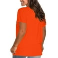 thumbnail image 2 of Sweet Home Farm Short Sleeve Shirts for Women Casual Solid Color Cotton Tops Round Neck Loose T T Shirts for Women Orange, 2 of 8