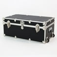 thumbnail image 3 of Rhino Trunk & Case Large Essential College Trunk with Wheels, Tray & Lid Organizer, Dorm Storage Chest, Ideal Student Footlocker, Strong Trunks, 1000+ Pound Sitting Capacity 32"x18"x14" (Black), 3 of 5