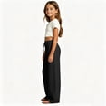 thumbnail image 4 of XIYNBAOK Girls Linen Dress Pants Drawstring Loose High Elastic Waist Hiking Trousers Kids Teen Casual Athletic Preppy Sweatpants Schoolwear, 4 of 5