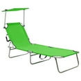 thumbnail image 4 of vidaXL Folding Sun Lounger with Canopy Pink Aluminum, 4 of 27