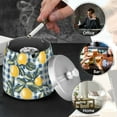 thumbnail image 4 of Yayeee Ashtray with Lid for Cigarette Smokeless Stainless Steel Home Ash Holder, Retro Beige Lemon, 4 of 7