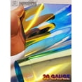thumbnail image 4 of 30 Gauge Metallic Transparent Hologram Blue Plastic Vinyl Fabric 38" Wide Sold By The Yard, 4 of 6