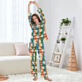 thumbnail image 5 of FORMRS Womens Pajama Set Long Sleeve Top and Pants with Pockets Soft Comfy Lounge Sleepwear, Sizes S-2XL, Green Checkered Daisy, 5 of 7