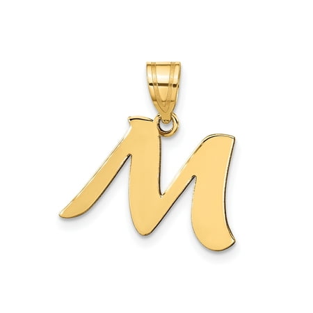 FJC Finejewelers 14 kt Yellow Gold Polished Script Letter M Initial Charm
