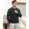 thumbnail image 5 of Kallspin Men's Cotton Knit Polo Sweater Business Casual Long Sleeve Pullover Sweater(Charcoal,Small), 5 of 9