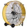 thumbnail image 1 of HiCFM 13000 CFM Ventilador de tambor de piso de barril de alta velocidad y servicio pesado de 30 pulgadas con potente motor de 1/3 HP, cable de 9 pies, ruedas sólidas de 5 pulgadas para talleres, gara, 1 of 5