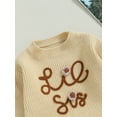 thumbnail image 6 of Wassery Baby Girl Fall Long Sleeve Round Neck Letter Embroidery Knit Bodysuit Jumpsuits 3M 6M 12M 18M 24M Newborn Sweater Romper, 6 of 9