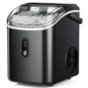 Simzlife 35lbs/24H Nugget Ice Maker Countertop,Portable Ice Maker Machine with Auto-Cleaning, Black