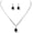 Black, variant on Bride Crystal Necklace Earrings Set Bridal Wedding Jewelry Sets Rhinestone Choker Necklace Prom Costume Jewelry Set for Women and Brides
