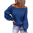 thumbnail image 1 of Pulls Femmes Robe Oversize Manches Longues Sexy hors Épaule Couleur Bloc Pull Pull Tops, 1 of 6
