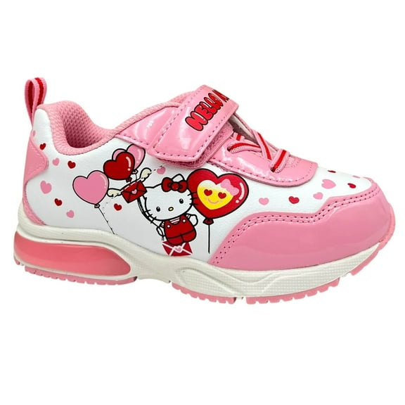 Hello Kitty Little Girls Balloon Light Up Sneakers Size 11 White-Pink Slip-on