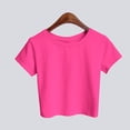 thumbnail image 2 of Outfmvch crop tops for women Cotton Crop Tops graphic tees for women short sleeve crop tshirts shirts for women Crop T-Shirt work tops for women tops for women compression shirt Pink M, 2 of 4