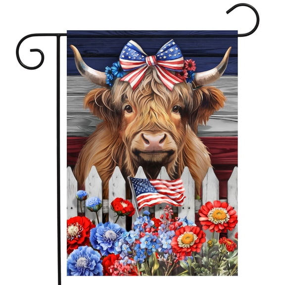 Briarwood Lane Summer Garden Flag 12x18 For Outdoor Patriotic Highland Cow For Summer Garden Flag Flags For Outside