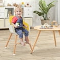 thumbnail image 4 of Babyjoy 3 in 1 Convertible Wooden High Chair Toddler Feeding Chair with Cushion Yellow, 4 of 9
