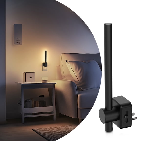Black Warm White 3000K Long Cylinder High Lumen Night Light