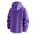 thumbnail image 5 of Zeijnsda Womens Jackets Windbreaker Waterproof Hooded Jackets Solid Color Long Sleeved Zip Up Outerwear Casual Outdoor Hiking Coat with Multi Pockets, 5 of 7