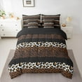 thumbnail image 2 of jejeloiu Chic Zebra Print 7-Piece Twin Bedding Sets,Leopard Cheetah Stripe Bedding Comforter Set,Brown Black Lines Sheet Sets For Teens,Super Cozy Room Decor Reversible, 2 of 8