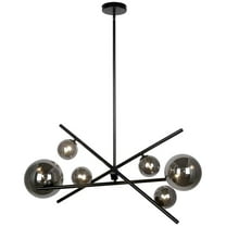 Dainolite 6LT Horz Pendant, MB, Smoked Glass