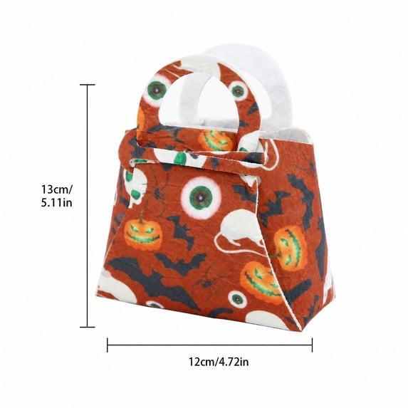 Halloween Goody Bags, Halloween Candy Bags Treat Bags, Halloween Party Favors for Student, Trick Or Treat Bag, 5X5 Inch Portable Felt Handheld Tote Pouches, Small Candy Bags for