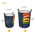 thumbnail image 3 of Fotbe Rainbow Sausages On Dark Slate Pattern Laundry Basket with Handles, Waterproof Large Laundry Hamper, Wash Bag for Corner Dorm, Rolling Laundry Basket with Handles-, 3 of 6
