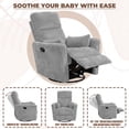 thumbnail image 4 of Vineego 360°Swivel Rocker Recliner Chair Armrest-Style Massage Recliner with Comfy High Back for Living Room,Corduroy Gray, 4 of 7