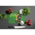 thumbnail image 3 of Wirehair Black and Tan Dachshund St. Patrick's Day Glass Cutting Board Large 12 in x 15 in, 3 of 5