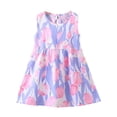 thumbnail image 5 of OVAFBAU Girls Dresses Summer Outfits Floral Print Sleeveless Sundress A Line Beach Cotton Sundress, 5 of 5