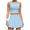 light blue, variant on Attraco Women Tennis Skirt 2 Piece Sports Dresses Athletic Workout Dress with Shorts and Pockets Badminton Skirt Top and Skirt