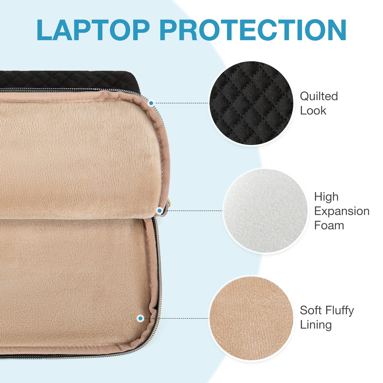 Bagsmart 15.6 Inch Laptop Sleeve Protective Case Black photo 6