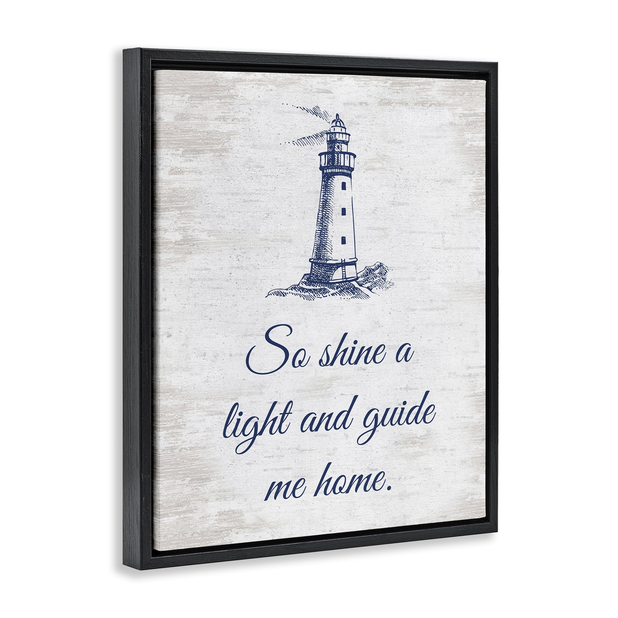 Stupell Industries Guide Me Home Coastal Painting Black Floater Framed Canvas Art Print Wall Art, 17 x 21