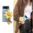 thumbnail image 1 of Puffer Down Jacket Anti-drop Leather Silicone Phone Case Compatible With Samsung Galaxy Z Filp3 With Wrist Strap, 1 of 3