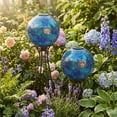 thumbnail image 6 of Sunnydaze Deep Ocean Swirl 10" Mosaic Glass Outdoor Gazing Globe with Solar Light, 6 of 11
