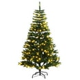 thumbnail image 7 of 6ft/7.5ft Prelit Spruce/Flocked  Artificial Christmas Pine Tree with Foldable Stand Holiday New Year Decorative Tree with Lights Green, 7 of 7