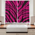 thumbnail image 2 of Ambesonne Teen Room Kitchen Curtains, Hot Pink Zebra Skin, 55"x45", Magenta and Black, 2 of 3
