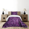 thumbnail image 4 of Ambesonne Purple Quilted Bedspread Set 2 Pcs, Vintage Grunge Circles, Twin Size, Eggplant Purple, 4 of 5