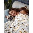 thumbnail image 3 of Yellow Brown Leaf King Size Flat Sheet, Wrinkleproof & Fadeproof Cooling Flat Bed Sheet Only, Modern Botanical Foliage Plant Country Breathable Soft Bedding Top Sheets 105 x 98 Inches, 3 of 8