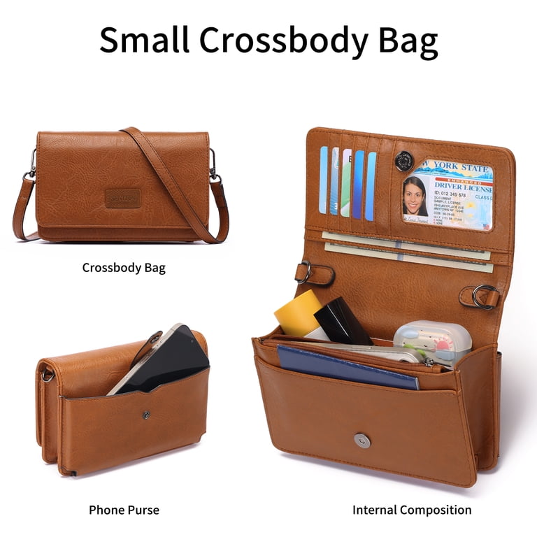 SENDEFN Leather Crossbody Clutch with RFID Blocking Card Slots photo 7